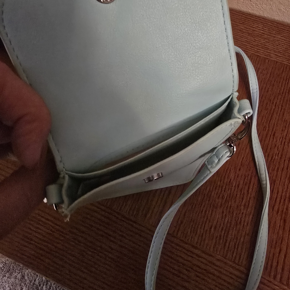 Crossbody Bag With Phone Window Light Blue - Picture 3 of 5